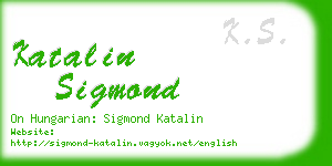 katalin sigmond business card